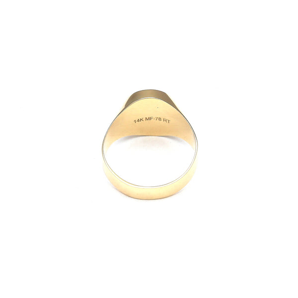 Anillo tipo sello en oro amarillo 14 kilates