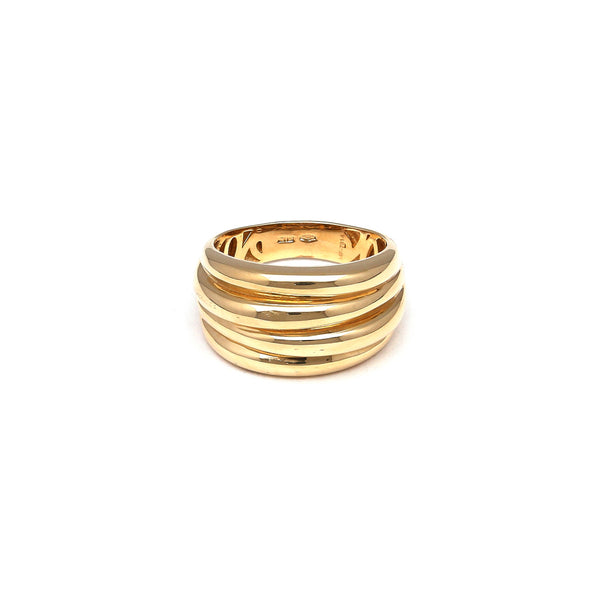 Anillo acanalado en oro amarillo 14 kilates.