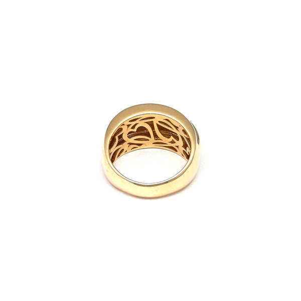 Anillo acanalado en oro amarillo 14 kilates.