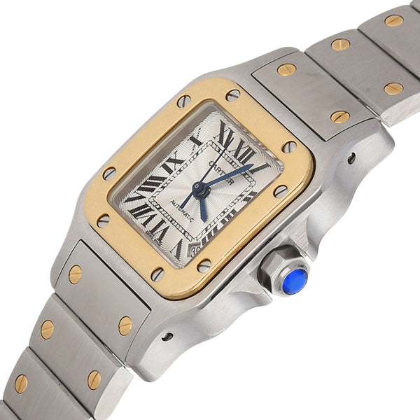 Reloj Cartier para dama modelo Santos Galbee vistas en oro amarillo 18 kilates.