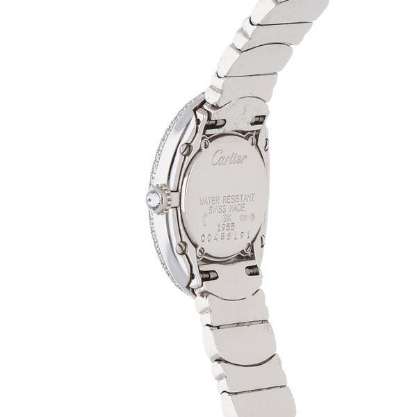 Reloj Cartier para dama modelo Baignoire en oro blanco 18 kilates.