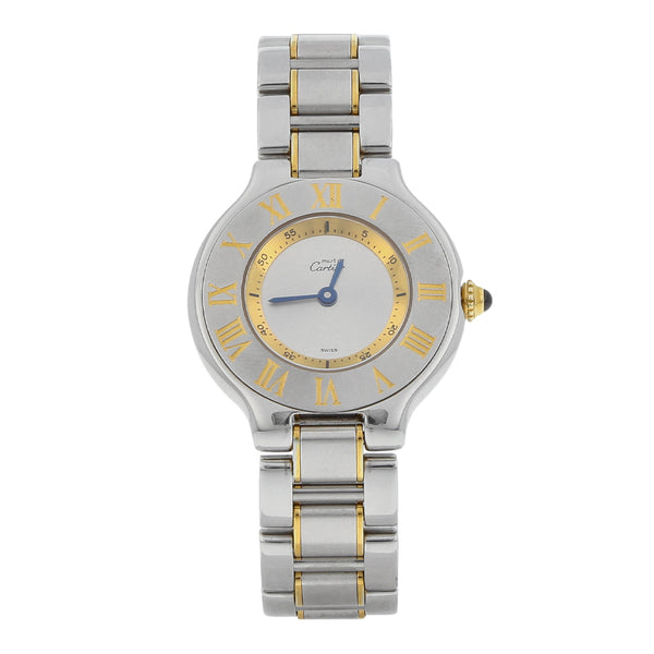 Reloj Cartier para dama modelo Must de Cartier vistas en oro amarillo 18 kilates.