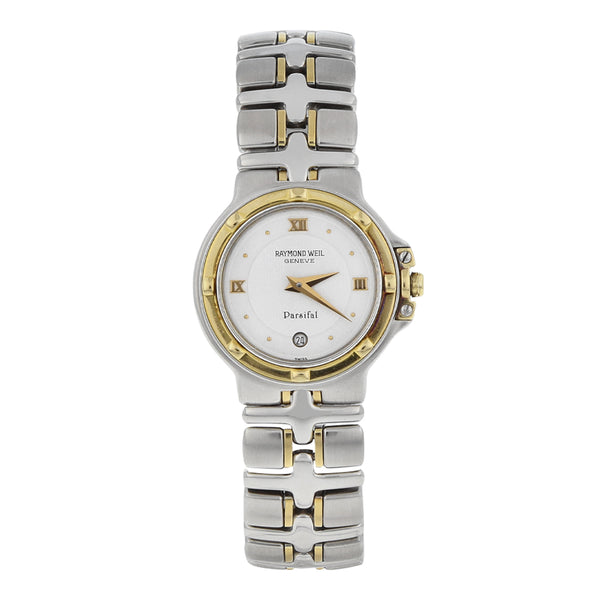 Reloj Raymond Weil para dama modelo Parsifal vistas oro amarillo 18 kilates.