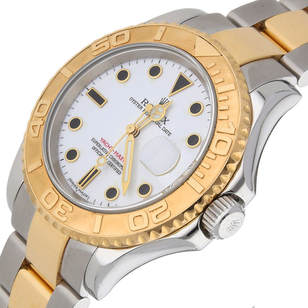 Reloj Rolex para caballero modelo Oyster Perpetual Date vistas oro amarillo 18 kilates.