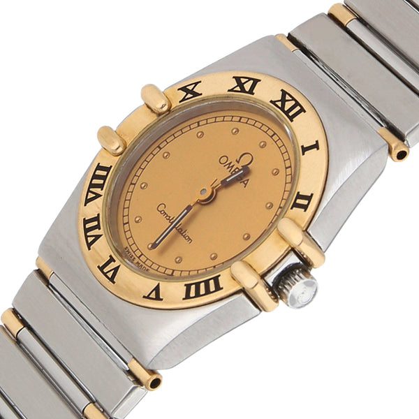 Reloj Omega para dama modelo Constellation vistas en oro amarillo 18 kilates.