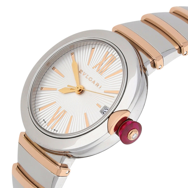 Reloj Bulgari para dama modelo Lucea vistas en oro rosado 18 kilares.