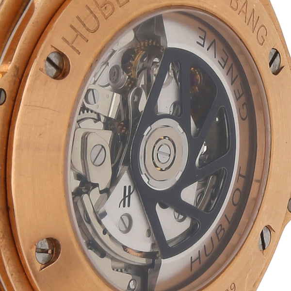 Reloj Hublot para caballero modelo Big Bang caja en oro rosado 18 kilates.