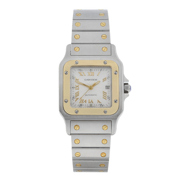 Reloj Cartier para caballero/unisex modelo Santos Galbee vistas en oro amarillo 18 kilates.