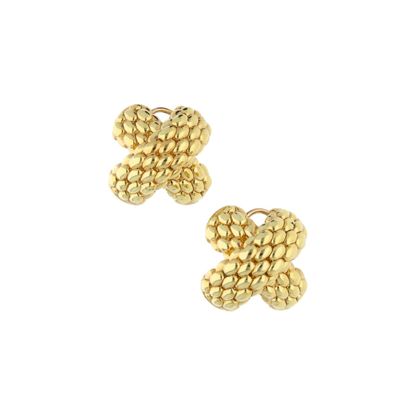 Aretes huecos en oro amarillo 18 kilates.