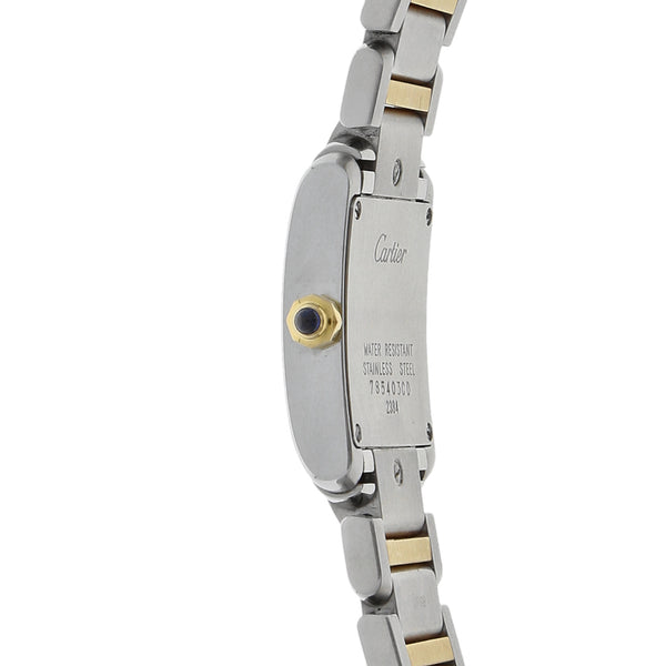 Reloj Cartier para dama modelo Tank vistas en oro amarillo 18 kilates.