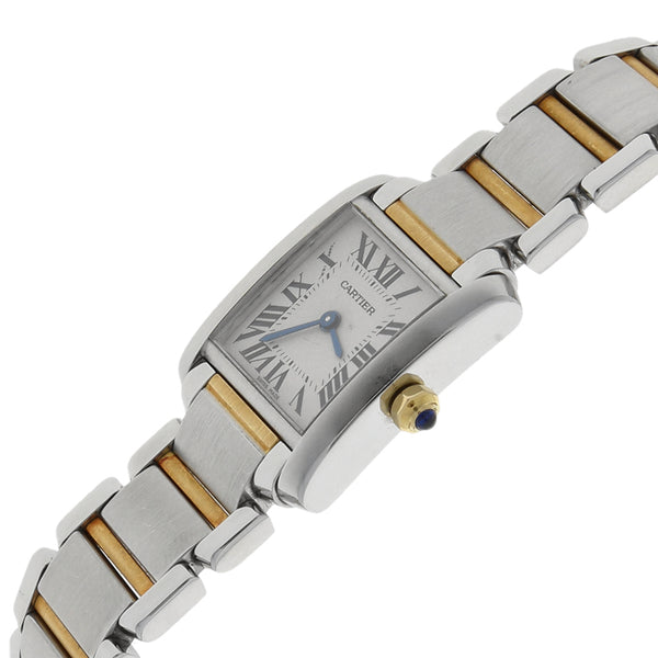 Reloj Cartier para dama modelo Tank vistas en oro amarillo 18 kilates.