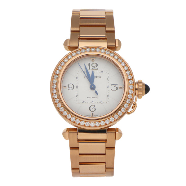 Reloj Cartier para caballero modelo Pasha en oro rosado 18 kilates.