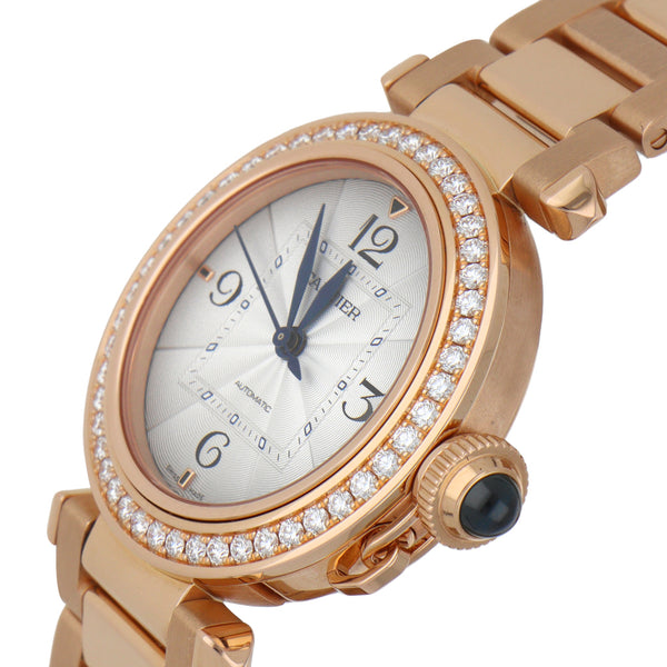 Reloj Cartier para caballero modelo Pasha en oro rosado 18 kilates.