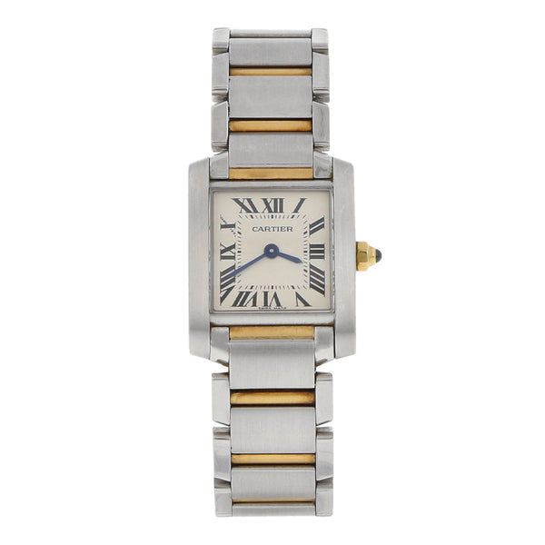 Reloj Cartier para dama Tank Francaise vistas en oro amarillo 18 kilates.