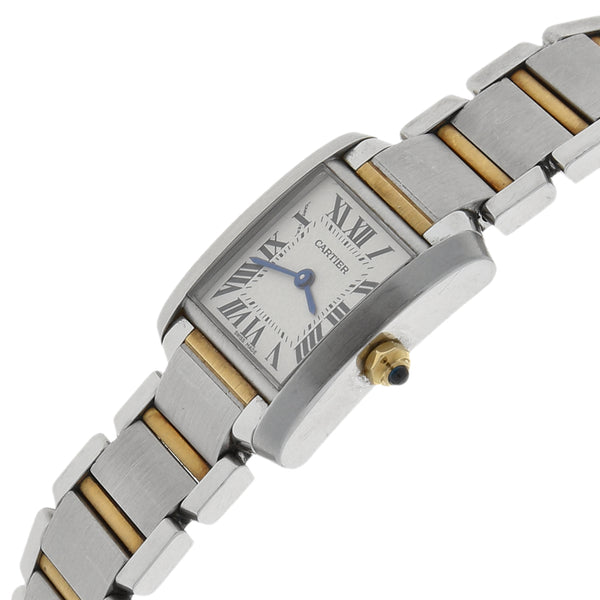 Reloj Cartier para dama Tank Francaise vistas en oro amarillo 18 kilates.