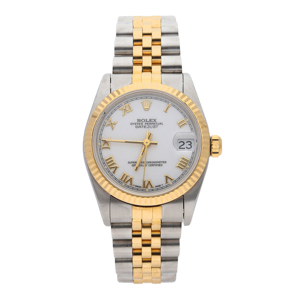 Reloj Rolex para dama/unisex modelo Oyster Perpetual DateJust vistas oro amarillo 18 kilates.