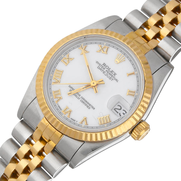 Reloj Rolex para dama/unisex modelo Oyster Perpetual DateJust vistas oro amarillo 18 kilates.