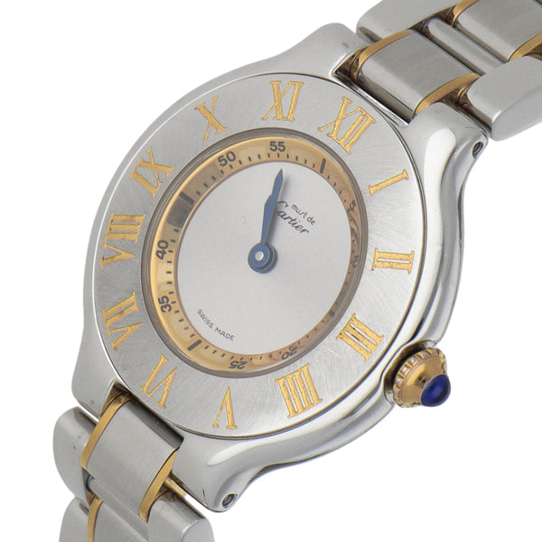 Reloj Cartier para dama modelo Must de Cartier 21 vistas en oro amarillo 18 kilates.