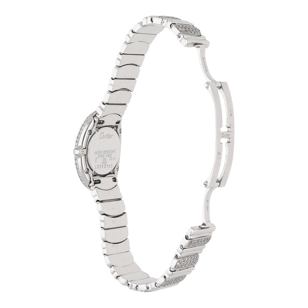 Reloj Cartier para dama modelo Baignoire en oro blanco 18 kilates.