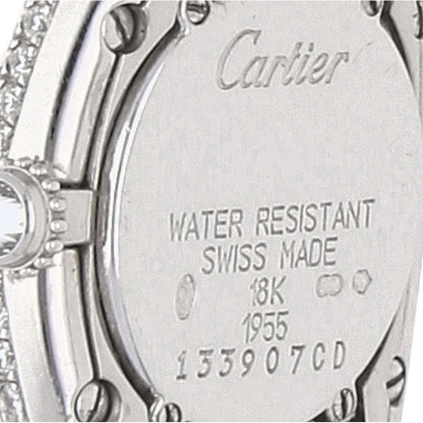 Reloj Cartier para dama modelo Baignoire en oro blanco 18 kilates.