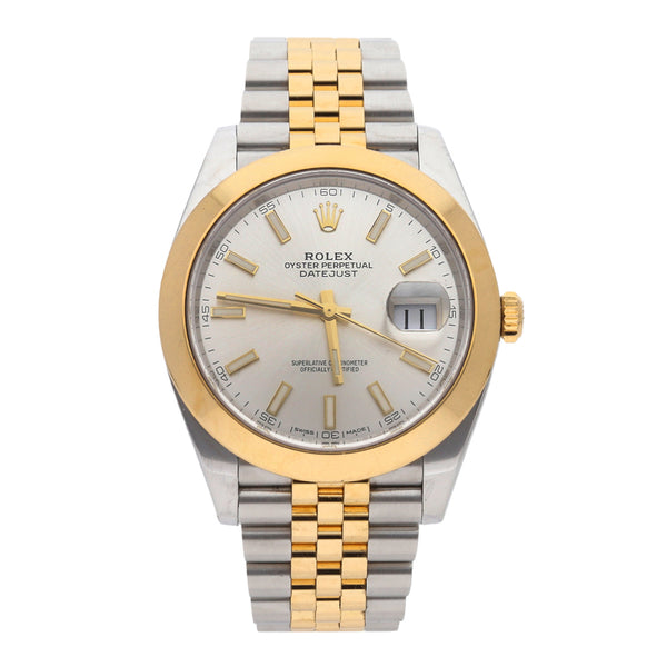 Reloj Rolex para caballero modelo Oyster Perpetual DateJust vistas en oro amarillo 18 kilates.