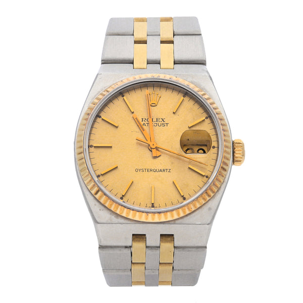 Reloj Rolex para caballero modelo DateJust vistas en oro amarillo 18 kilates.