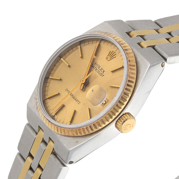 Reloj Rolex para caballero modelo DateJust vistas en oro amarillo 18 kilates.