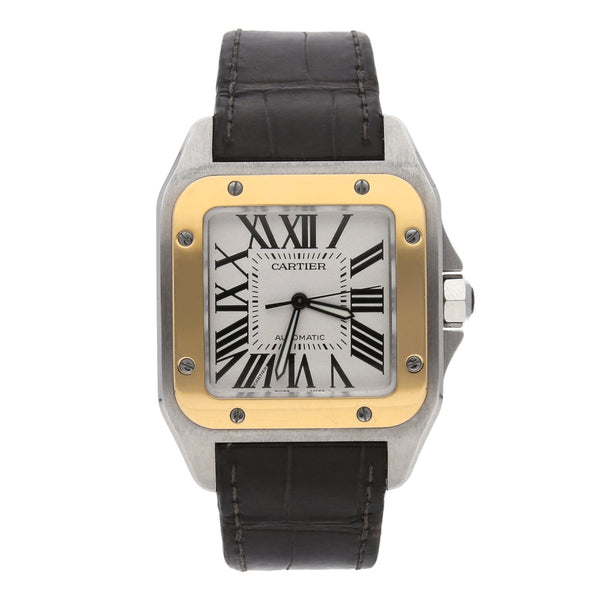 Reloj Cartier para caballero modelo Santos 100 vistas oro amarillo 18 kilates.