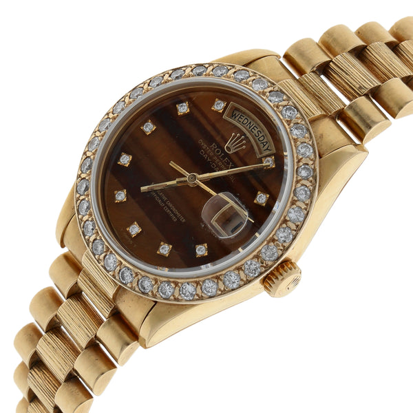 Reloj Rolex para caballero modelo Oyster Perpetual Day-Date en oro amarillo 18 kilates.