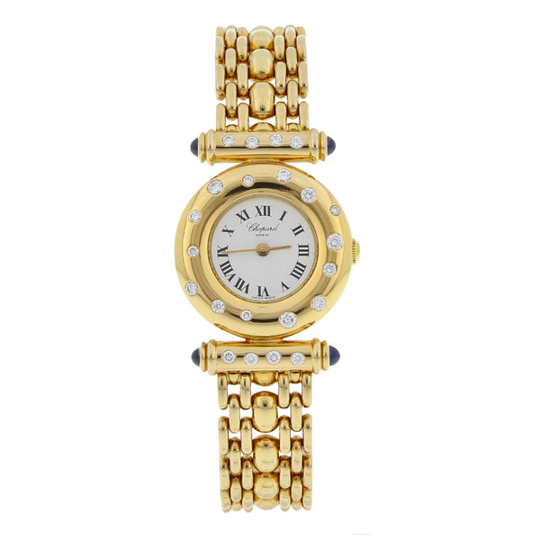 Reloj Chopard para dama modelo Lady Diamond en oro amarillo 18 kilates.