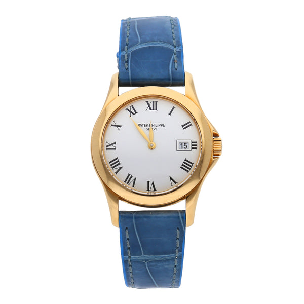 Reloj Patek Philippe para dama modelo Calatrava caja en oro amarillo 18 kilates.