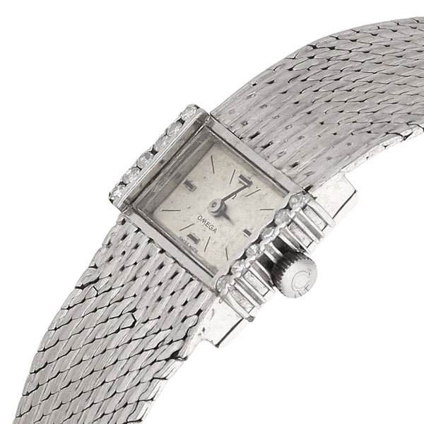 Reloj Omega para dama en oro blanco 18 kilates.