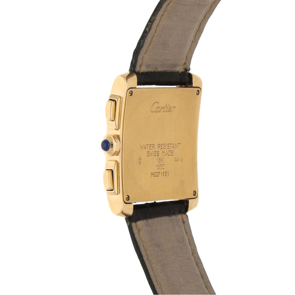 Reloj Cartier para caballero modelo Tank Francaise caja en oro amarillo 18 kilates.