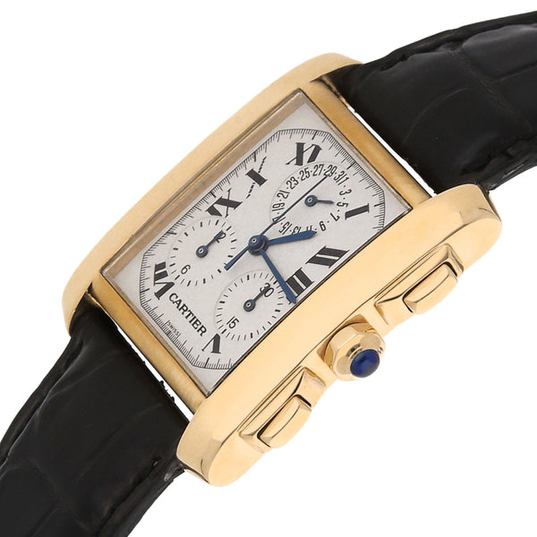 Reloj Cartier para caballero modelo Tank Francaise caja en oro amarillo 18 kilates.