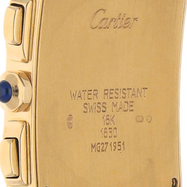 Reloj Cartier para caballero modelo Tank Francaise caja en oro amarillo 18 kilates.