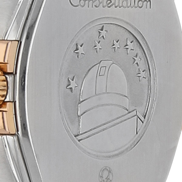 Reloj Omega para dama modelo Constellation vistas en oro rosa 18 kilates.