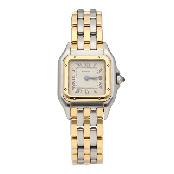 Reloj Cartier para dama modelo Panthere vistas en oro amarillo 18 kilates.