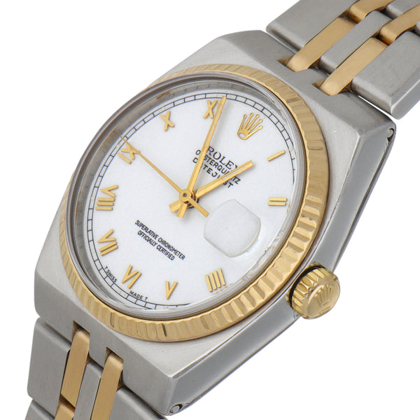 Reloj Rolex para caballero modelo Oyster Perpetual DateJust vistas en oro amarillo 18 kilates.