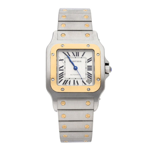 Reloj Cartier para caballero modelo Santos Galbee vistas oro amarillo 18 kilates.